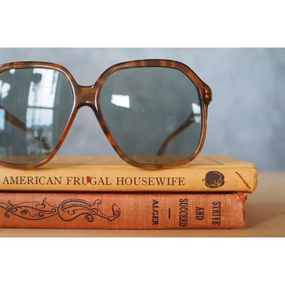 1970s Vintage Sunglasses Made In Italy Oversized Retro Glam Grandma Chic NOS